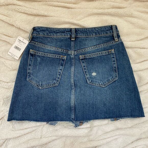 NWT Free People distressed Harvey denim mini skirt - Picture 3 of 6